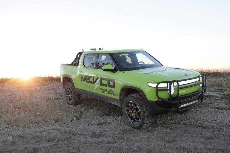 MEVCO drives new Rivian R1T into Elko Mining Expo - Miners News Global