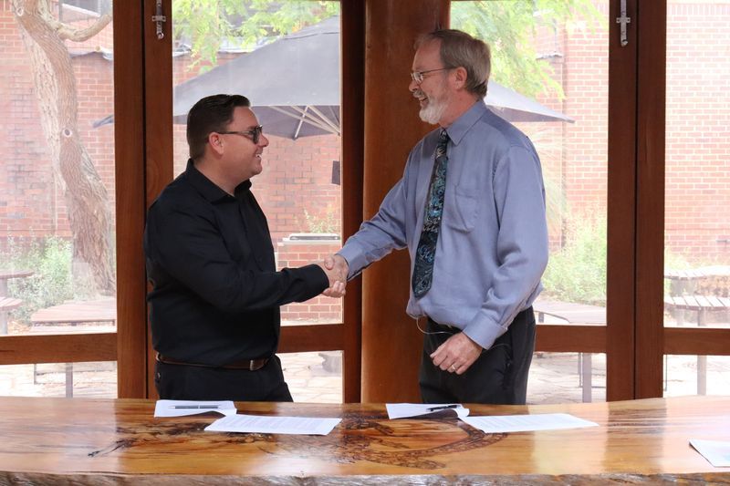 Victory Metals CEO Brendan Clark and Professor Mark Buntine