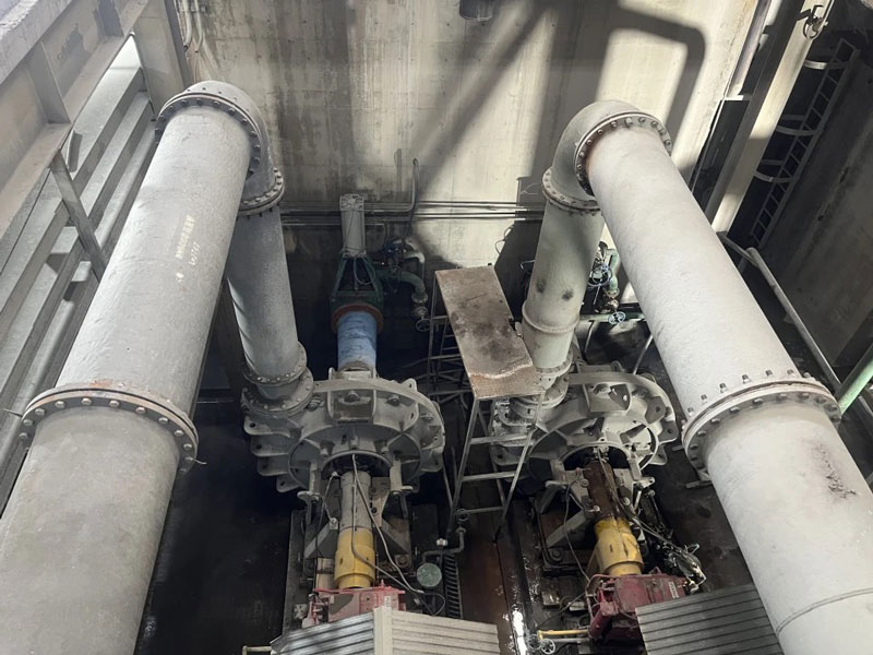Warman MCR 450 pump installed during a previous phase at the copper mine site. Photo: Weir